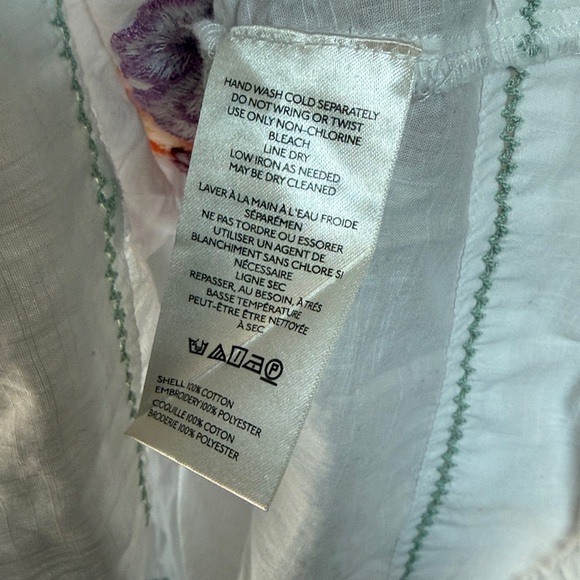 Anthropologie Blouse Peasant Floral Embroidery Boho - Large - Picture 9 of 10